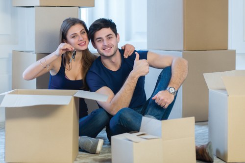 Removal company team preparing a move in Highbury