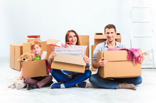 A smooth Highbury removals process with organized boxes and furniture