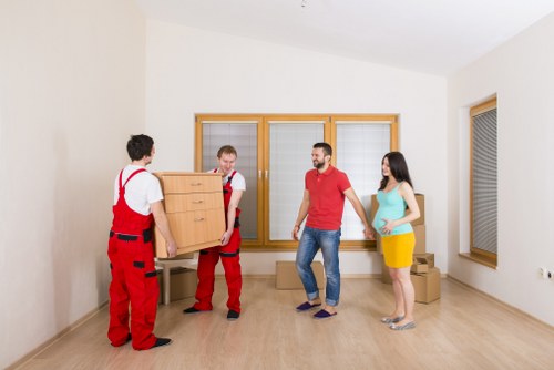 Business relocation team managing loading and access in Highbury