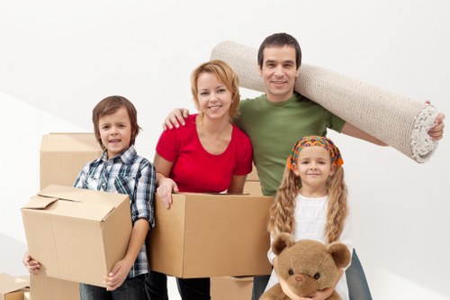 Truck loading furniture and boxes for a house move in Highbury