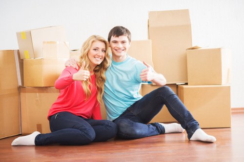 Customer consulting with Highbury removal service provider
