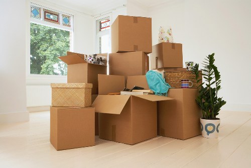 Packed household items ready for a local move in Highbury