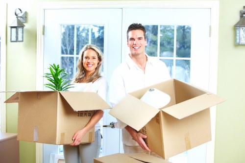 Investigator reviewing moving records